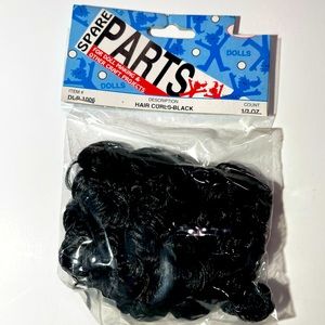Spare Parts Doll Making Hair Curls Black Vintage 1/2oz